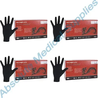 *400-Gloves* Microflex Black Dragon PF Examination Latex Large BD-1003-PF • $49.99
