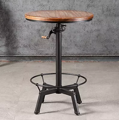 33.5-39.4 Inch Tall Industrial Bar Table-Adjustable Bar Height Bistro Whiskey Pu • $211.99