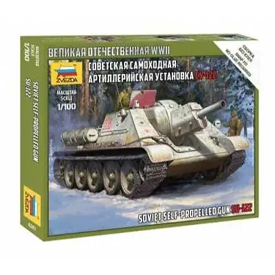 Zvezda 1/100 SU-122 Soviet S.P.Gun WWII Plastic Model Kit • $8.99