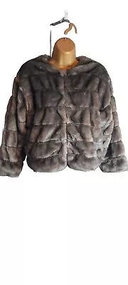 Zara Cropped Mink  Faux Fur Jacket Size Small Generous  Bloggers Fave  • $27.35