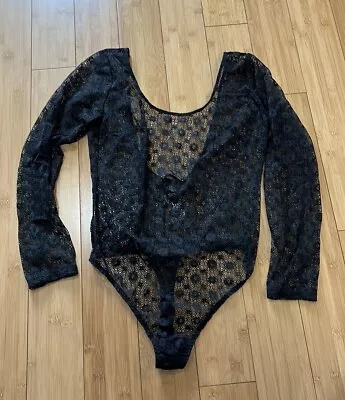 Victoria’s Secret Long Sleeve Black Thong Body Suit Size Small • $30