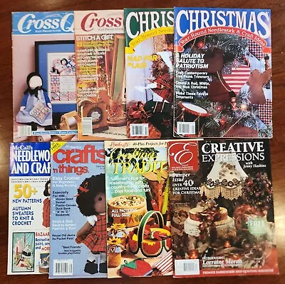Lot Of 8 Vintage Crafts & Needlework Magazines: Christmas Knitting XS Sewing • $3.99