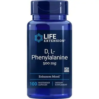 Life Extension D L-Phenylalanine 500 Mg 100 Veg Caps • $14.25