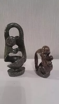 Abstract Soapstone Family Group Stone Sculpture Carvings • £19.99