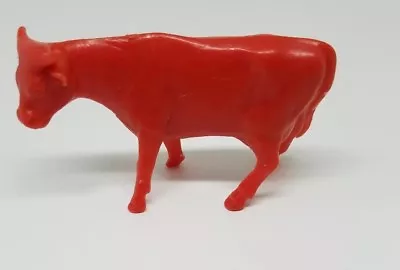 Vintage Marx Farm Play Set Or Houghton Mifflin? Animal Figure Cow Red  • $5.99