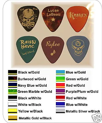 6 Brand New Custom Personalized Engraved Guitar Picks • $5.95