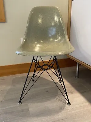 Vintage Eames Herman Miller Molded Fiberglass Side Shell Chair ~ Seafoam Green • $439