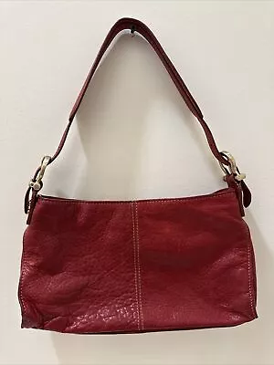 Vintage Liz Claiborne Red Leather Western Style Handbag Purse • $16.50