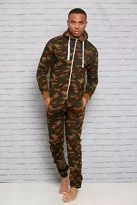 Men's Ladies Adult Kids  1Onesie Camo Army Printed Hooded Jumpsuit 5 YEAR-2XL • $18.66