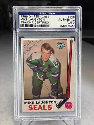 1969 O-Pee-Chee Mike Laughton #148 - PSA Certified Autograph • $39