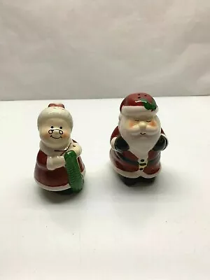 Vintage Mr Mrs Santa Claus Salt Pepper Shakers Ceramic • $16.55