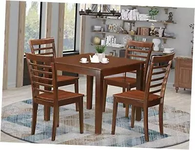  5 Piece Dining Set For 4 Includes A Square Kitchen Table And 4 OXML5-MAH-W • $509.17