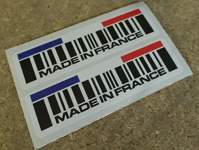 2 X MADE IN FRANCE Barcode + Country Flag Stickers Renault Peugeot Citroen 90mm  • £2.75