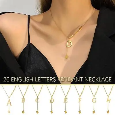 Fashion Stainless Steel Letter Necklace For Women Necklace 26 Drop Letter M9R2 • $4.33