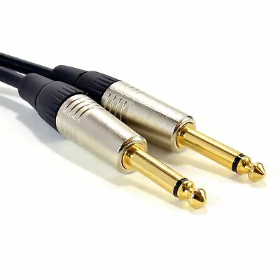 6m GOLD Mono 6.35mm 1/4 Inch Jack Plugs Guitar/Amp/Instrument Cable Lead [007930 • £6.28