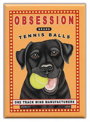 Retro Dogs Refrigerator Magnets: BLACK LAB | TENNIS BALLS | Vintage Advertising • $8.99