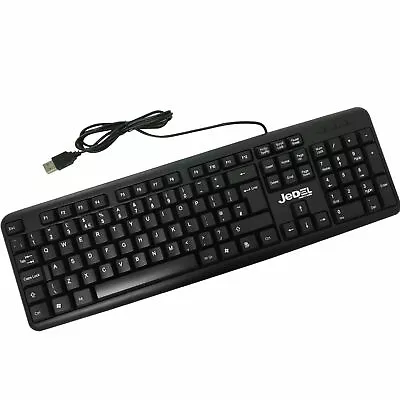 USB Wired Keyboard Full Size QWERTY UK Layout For PC Desktop Laptop NEW K11 Slim • £6.95