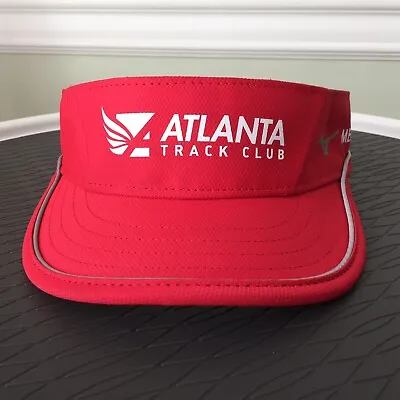 Atlanta Track Club Mizuno Visor Hat Red Member Running Jogging Gear One Size Adj • $13.99