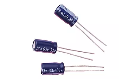 Panasonic 33uf 63v SU Radial Electrolytic Capacitors 6.5mm Dia. 33mfd (8 Pieces) • $7.95