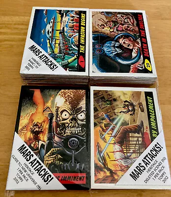 Mars Attacks! Heritage Base Set Of 55 Trading Cards Plus 2 Chase Sets Topps 2012 • £79.95