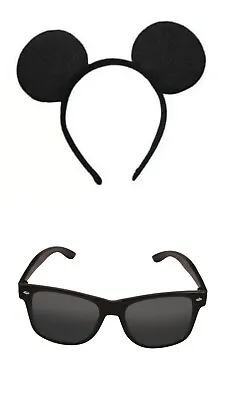 3 Blind Mice Set Black Glasses & Mouse Ears Kids Book Day Fancy Dress Outfit • £6.49