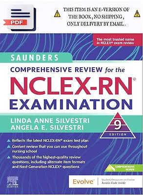 $7.80 • Buy Saunders Comprehensive Review For The NCLEX-RN® Examination 9th Edition..