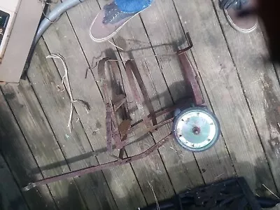 Antique Primitive Wood Roller Wringer Steel Frame Mop Bucket Quaint Unique Rare! • $299