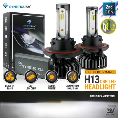 Syneticusa 9008 H13 LED Headlight Bulb Kit CSP High Low Beam Light 6000K  • $33.29