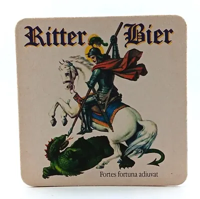 Vintage German Ritter Brewery Knight Slaying Dragon Beer Coaster--S352 • $4