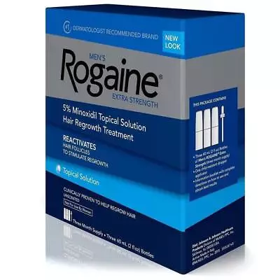 Rogaine Men's Extra Strength Solution 3-mo Hair Regrowth Treatment Revitalizes • £17.79