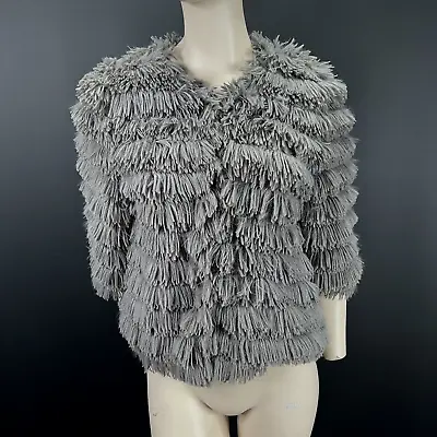 £18.55 • Buy Indulgence Fur Jacket 10 Womens Grey 3/4 Sleeve Hook And Eye Fastening Ladies