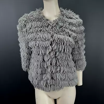 £18.55 • Buy Indulgence Fur Jacket 10 Womens Grey 3/4 Sleeve Hook And Eye Fastening Ladies