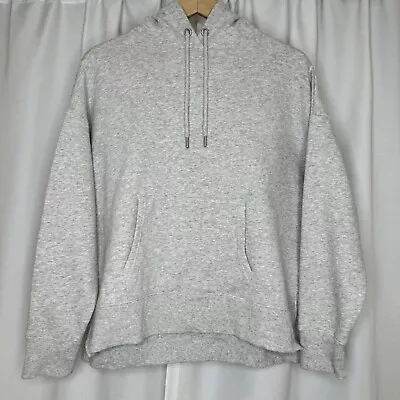 Decjuba D-Luxe Grey Hooded Sweatshirt Hoodie Size L Logo Back Cotton Blend • $29