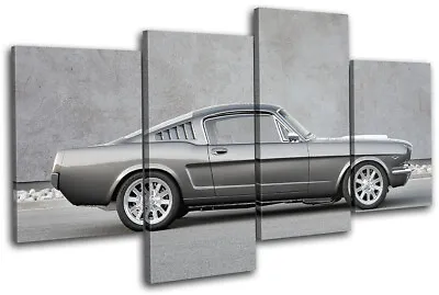 Concrete Classic Ford Mustang GT Cars MULTI CANVAS WALL ART Picture Print • £39.99