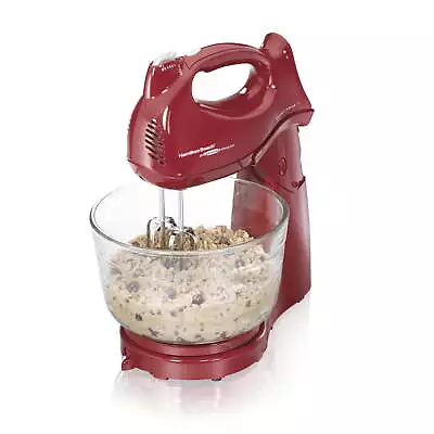 Stand And Hand Mixer 6 Speeds 4 Quarts Red • $27.38