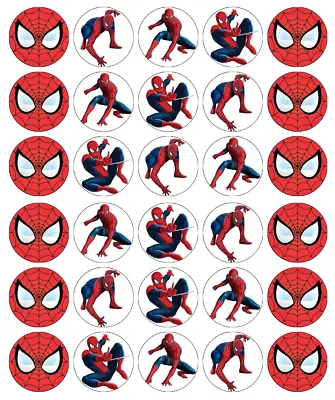 Spiderman X 30 Cupcake Toppers Edible Wafer Paper Fairy Cake Toppers • £2.70
