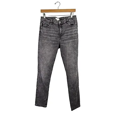 H&M Womens Jeans Size 12 Skinny Acid Wash High Rise Black Retro 80s 90s Y2K • $18.95