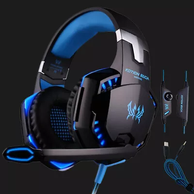 For PC PS4 3.5mm Gaming Headset Xbox One Headphone With RGB Surround Sound Mic • $20.92