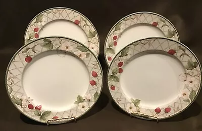 Beautiful Mikasa Intaglio CAC55 Strawberry Fair 11” Dinner Plates Lot Of 4  • $18