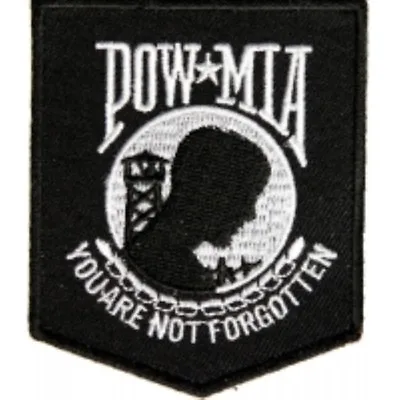 Black POW MIA Biker Patch Motorcycle Jacket Vest Military Iron On Embroidered • $5.87