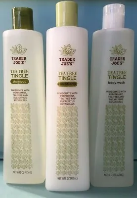 $37.99 • Buy Trader Joe's Tea Tree Tingle Shampoo, Conditioner, Body Wash  Net 16 Fl OZ