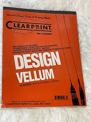 Clearprint Design Vellum Paper 16lb White 8-1/2 X 11 50 Sheets (CLE10001410) • $16.99