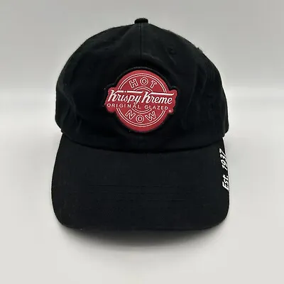 Krispy Kreme Hat Cap Strap Back Black Red White Outdoors Adjustable Donuts Mens • $12.88