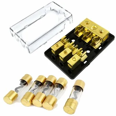 3 Position AGU Fuse 4/8 Gauge Holder Distribution Block W/ Pack Of 5 40 Amp Fuse • $13.56