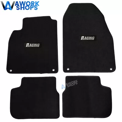 For 03-11 Saab 9-3 Black Floor Mats Front Rear Carpets Nylon W/ Racing 4pcs Set • $58.99