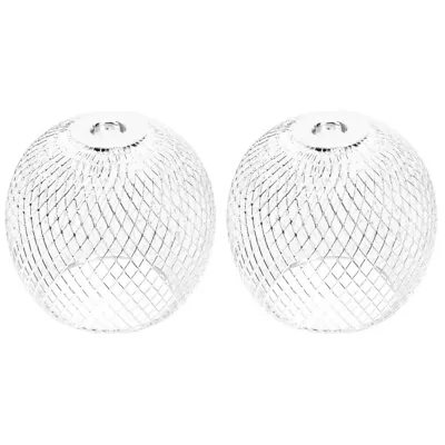 2x Round Lamp Shade Glass Lamp Chimney Clear Chimney Crystal Fixture • £8.15