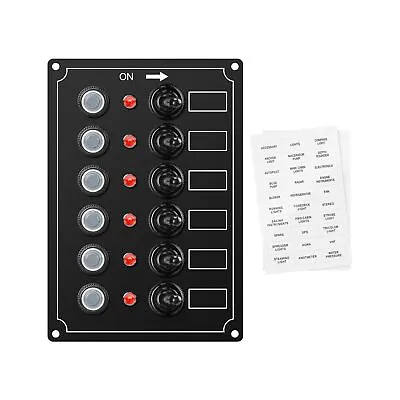 Marine Switch Panel Haoguo 6 Gang Boat Electrical Panel With Breaker IP67 W... • $71.45