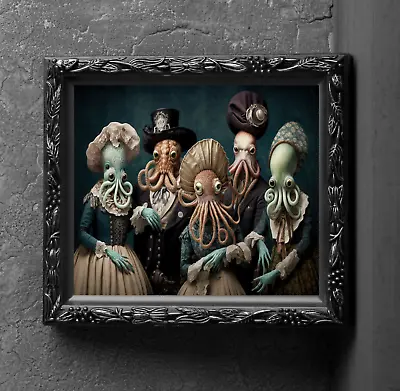 Victorian Octopus Family Art Print Wall Hanging Animal Picture Photo Underwater • $6.99