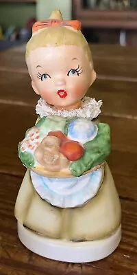 Retro Vintage Japan Ucagco 5  Kitchen Girl Figurine Food / Vegtable Basket • $9.99