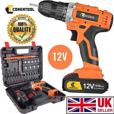 12V Cordless Drill Driver Kit Electric Screwdriver Set With 2*2.0Ah Battery UK • £21.99